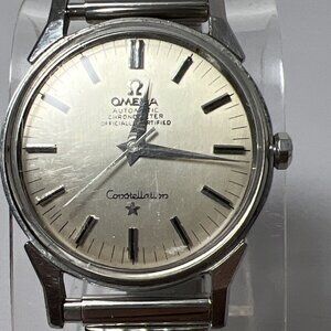 Omega Constellation Cal 551 Vintage Chronometer Silver Automatic Mens 34mm Watch